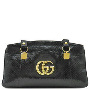 Gucci GG Marmont Ally Shoulder Bag Python Leather Black Tote